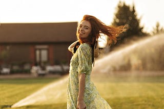 A woman outdoors.