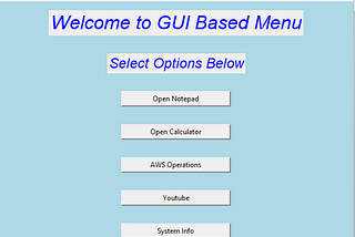 Building a GUI-Based Menu Application with some Operations
