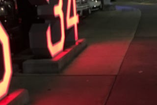 The former Boston Red Sox, David Ortiz’s jersey number stands proudly in front of the Fenway Park…