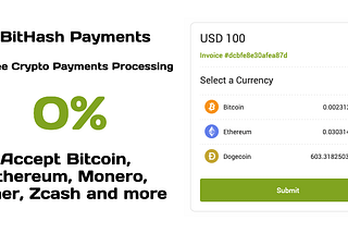 Accept Bitcoin, Ethereum, Monero, Zcash and other crypto payments without fees