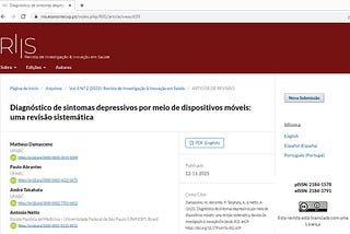 Artigo destaca sistemas para diagnóstico de sintomas depressivos