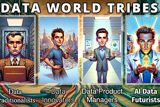 Data World Tribes: Data Traditionalists, Data Innovators, Data Product Managers, AI Data Futurists