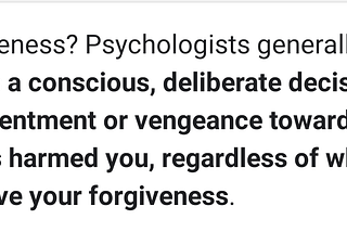 FORGIVENESS