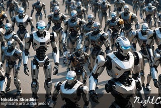 A large group of robots of various sizes and kinds.