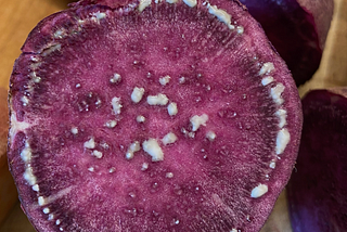 Bourbon-spiced purple sweet potato pie