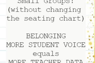 small groups belonging student voice teacher data