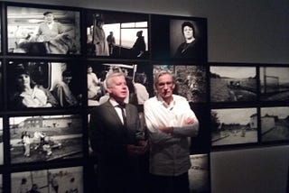 Pete Smyth (right) at the launch of his photography exhibition and book Local. Photo: Clare O’Beara