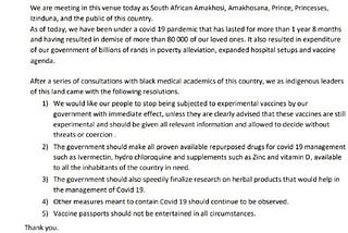 Transformative Health Justice (THJ) supports the critical C19 statement issued by UNITRALESA today