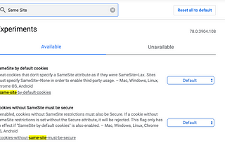 Same Site Changes in Chrome