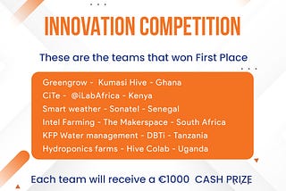 CONGRATULATIONS TO ALL WINNING TEAMS OF THE 2ND WAZIHUB INNOVATION COMPETITION