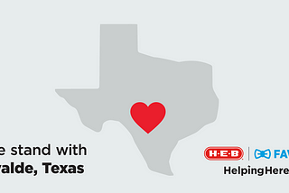H-E-B and Favor stand with Uvalde