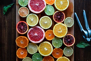 Different slices of orange