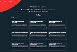 Alpaca releases “Alpaca Index Service”