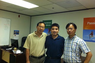 Saasbee first three team members in 2011 at their Santa Clara office