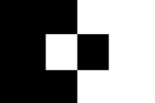 Black and white squared image, demonstrating colour contrast usage