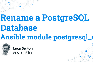 Renam a PostgreSQL Database — Ansible module postgresql_db