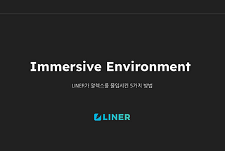 Immersive Environment — 몰입되는 환경