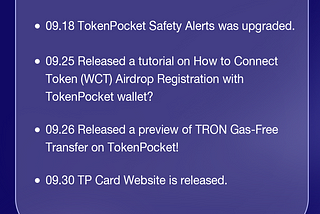 TokenPocket Monthly Report — September 2024