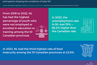 Infographic titled Social Determinants of Health in Newfoundland and Labrador