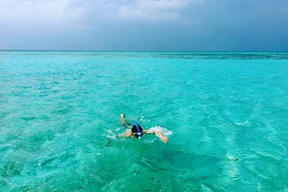 swimming in Maldives
