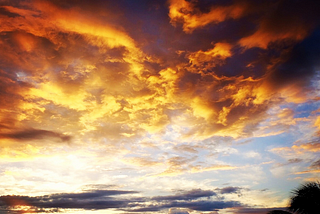 Brightening clouds before a sunrise