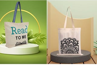 Custom canvas tote bags with logo printing for business branding and promotions by Double R Bags