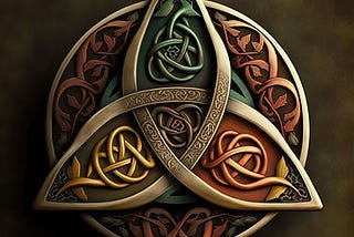 An antique triquetra representing the trilogy of physiology, cognition and neurology coming together to create an experience