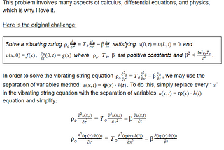 The Vibrating String Math Problem
