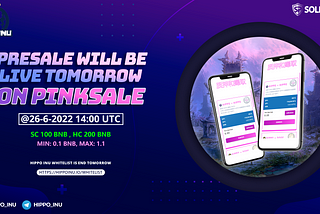 HippoInu.io presale is coming on PinkSale 26TH JUNE 14:00 UTC