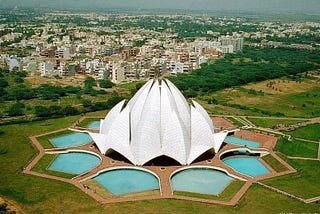 Aeriel view of Lotus Temple, Image: lalit Aggarwal