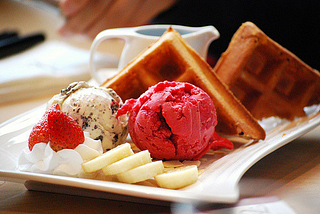Ice-Cream, Waffles, Breakfast
