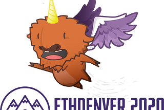 ETH Denver Bufficorn mascot and ETH Denver 2020 logo mark