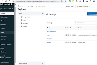 How to create a catalog table in Databricks: