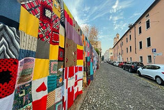 A Street Covered in Handmade Blankets
