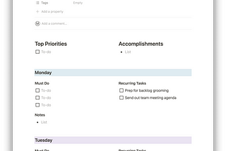 My Weekly Productivity System in Notion