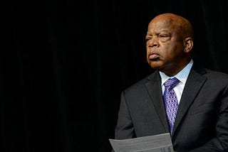 A photograph of the late Congressman John Lewis.