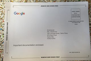 So, We got a letter from Google…