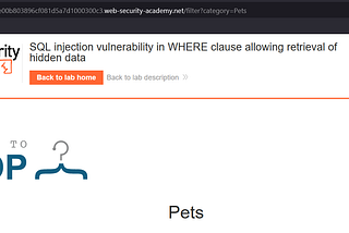 PortSwigger Lab: SQL injection vulnerability in WHERE clause allowing retrieval of hidden data