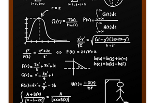 A cartoon image of a blackboard with equations on it meant to represent the complications of class reductionism.
