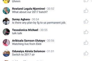 Transcribed Facebook LIVE chat with Afolabi Imoukhuede — June 27th, 2018.