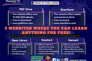 Here are 5 websites where you can learn anything for free!