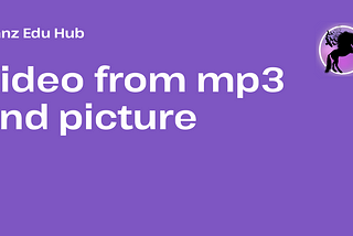 Make a fast video from mp3 and picture