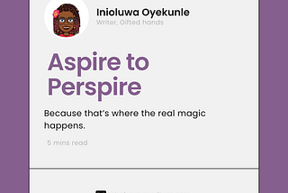Aspire to Perspire