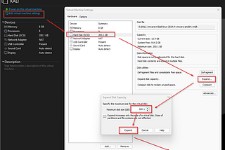 Increase the disk size in Kali Linux