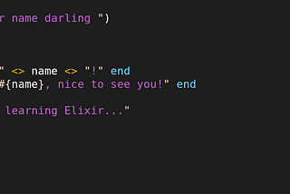 elixir code on vim editor