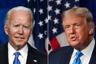 Joe Biden and Donald Trump in the first Presidential Debate