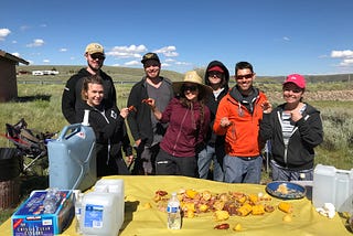 Cash Money Dev team off-site at Strawberry Reservoir- Summer 2018- Left to right: back row- Jim Cullison, Brandon Baguley, Forrest Labrum; front row- Maureen Makes, Kristie Coe, Dan Davidson, Erika Burdett