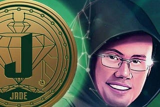 CZ of Binance Exchange holding the BNB, JADE in his hands.