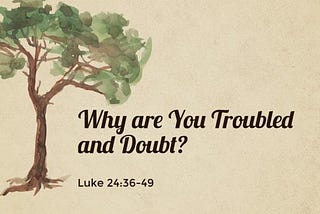 Why are you troubled, and why is it doubts come up in your hearts? (Luke 24:36–49)