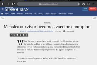A screenshot of the front page of The Columbia Missourian May 21, 2024